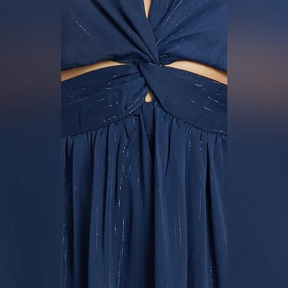 Navy Blue Midi Wedding Guest Dress - Picture 8 of 8